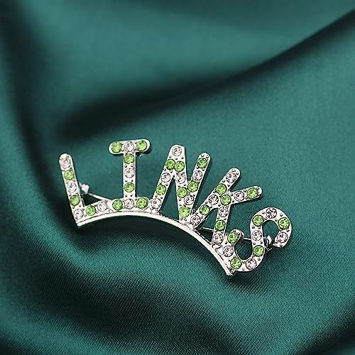 Image of Greek Sorority Brooch Pin for Women Sister Sorority Gift Paraphernalia Jewelry Green Rhinestone Brooch Sisterhood Graduation Gift for Soror