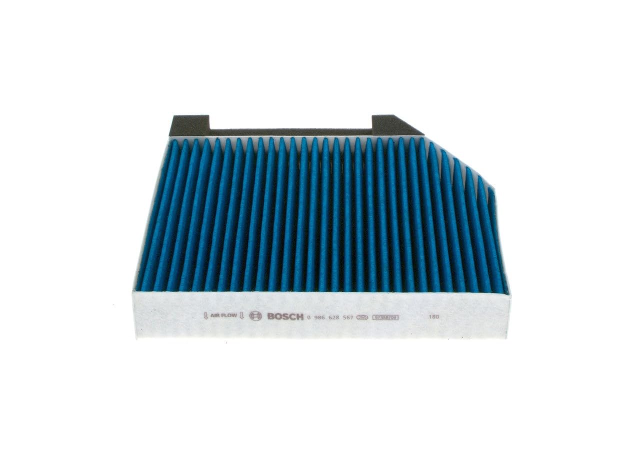 BOSCH Filtro, Aria abitacolo 0986628567 | Agisce efficacemente contro polline, polveri sottili, muffe e batteri per un'aria più pulita nel veicolo