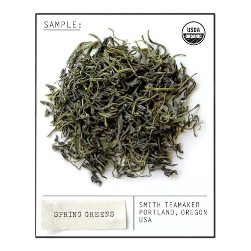 Smith Teamaker | Spring Greens No. 8 | Organic Mao Feng | Caffeinated Full Leaf Green Tea | Sugar-Free, Non-Gmo, Plant Based (15 Sachets, 1.3Oz Each) #TOP5