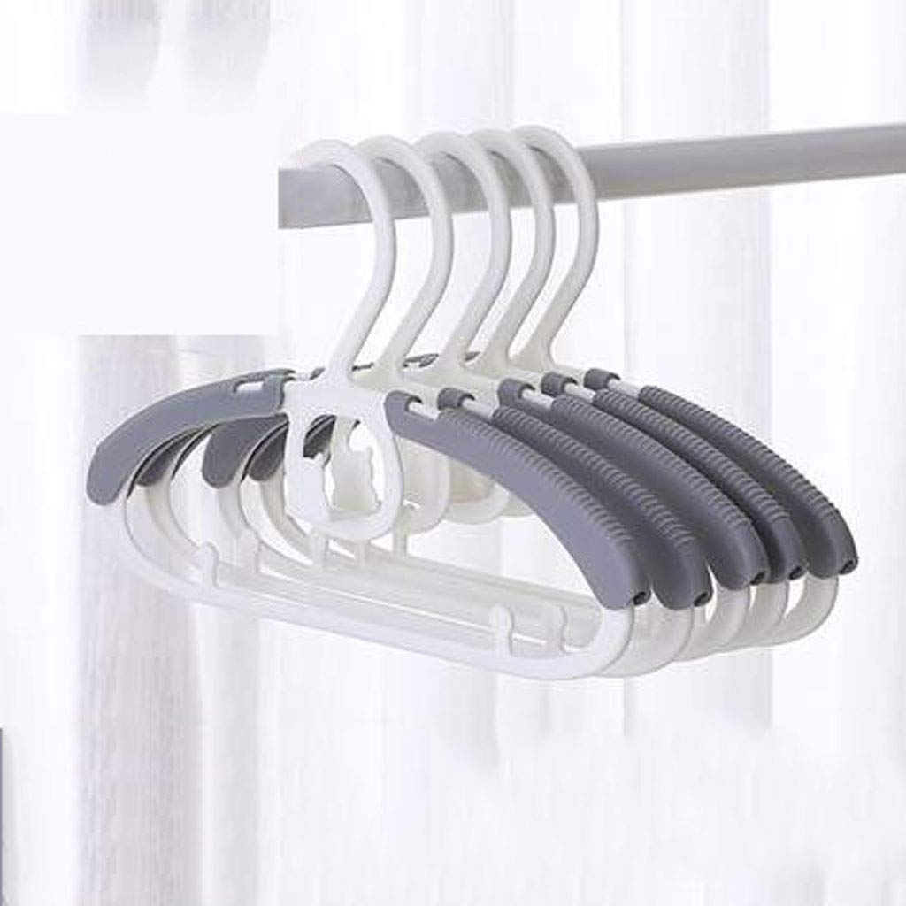 MOBYGKFY 5/10pcs Children's Clothes Rack Cute Kids Hangers Retractable Thicken Non-slip Plastic Children's Drying Rack for Saving Space in The Closet(Argento,Quantity 5)