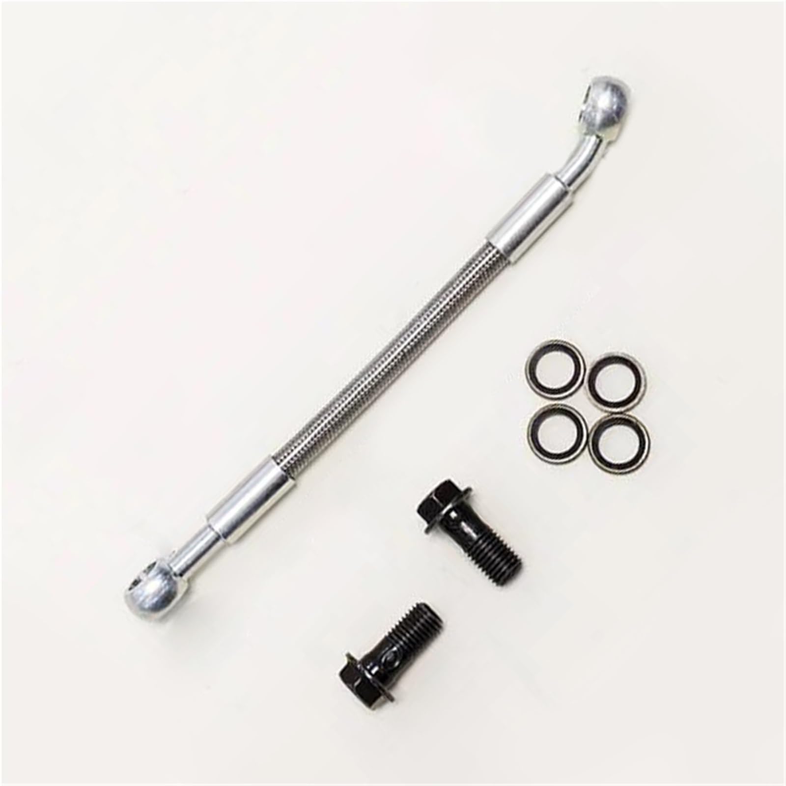 Motorcycle Brake Hose Motorcycle Accessories 30cm-500cm Braided Cable Oil Pipe Hydraulic Brake Line Hose M8 Banjo for Y-AMAHA for H-ONDA(350cm)