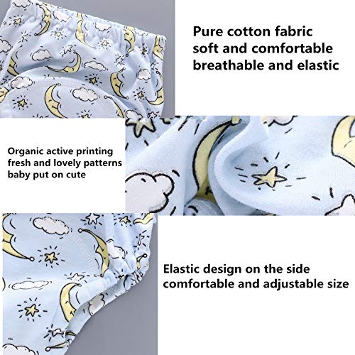Image of 4 Pack Baby Toddler Potty Training Pants Layered Cotton Training Underwear for Toddlers Girls Boys (4T, E)