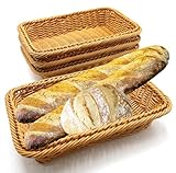 Photo Gallery cheardia confezione da 4 cestini per il pane intrecciati, 30 cm, in finto rattan, per servire cibo rettangolari, per esposizione, casa, ristorante, feste, marrone Photo Gallery cheardia confezione da 4 cestini per il pane intrecciati, 30 cm, in finto rattan, per servire cibo rettangolari, per esposizione, casa, ristorante, feste, marrone