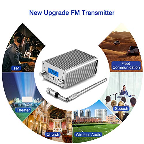 image for FM Broadcast Transmitter, Elikliv 15W LCD PLL Wireless Radio Stereo Br