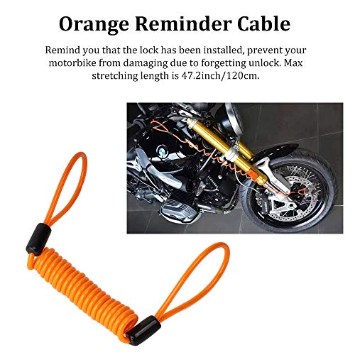 BUENNUS Portable Motorcycle Disc Lock,Anti Theft Disk Brake Lock with Reminder Cable for Motorcycle Bicycle Wheel Compatible for Harley Triumph Tiger Ducati Honda Yamaha BMW Suzuki