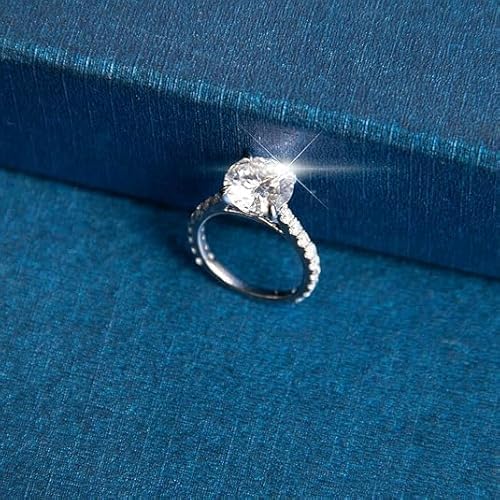 DEVBHUMI1 3.58ct Round Cut Lab Created Diamond Ring, 14K White Gold Finish, 925 Sterling Silver3