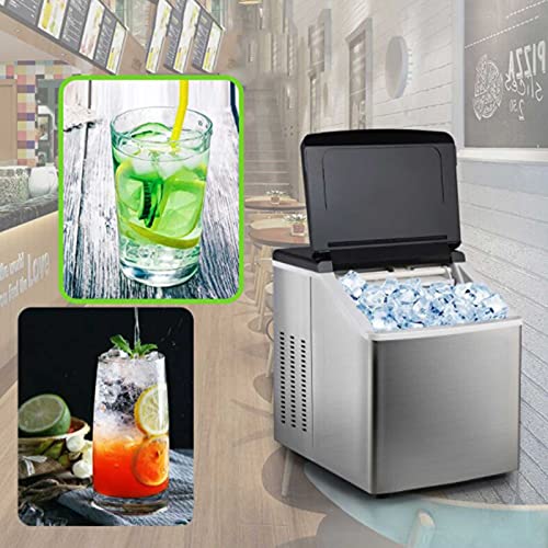 Fabricadora de hielo portátil para mostrador, produce hasta 30 kg de cubos de hielo al día, ideal para hogar, oficina, bar o cocina miniatura 2