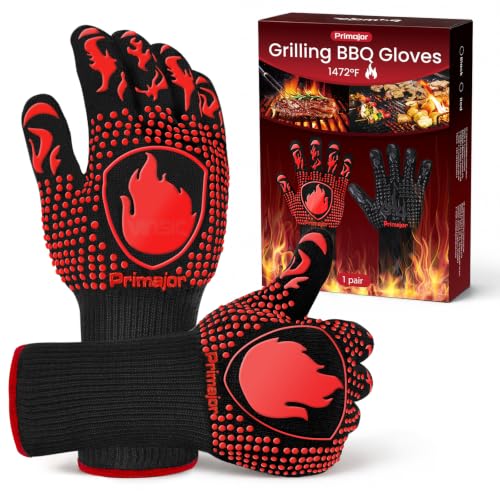 BBQ Gloves, Oven Mitts Grilling Gloves - 1472℉ Extreme Heat...