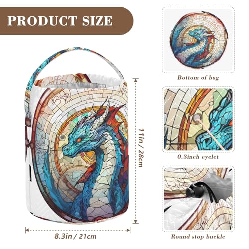 Image of Yarn Storage Bag Small Crochet Bag Knitting Bag Organizer Dragon Yarn Bags for Crocheting Basket