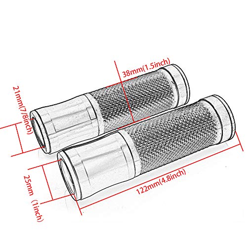 Evomosa Custom Motorcycle Aluminum+Rubber Gel 7/8"Handle Bar Grips For Cafe Racer End Bar Bike Street Atv Sports(1 Pair,Black) #TOP1