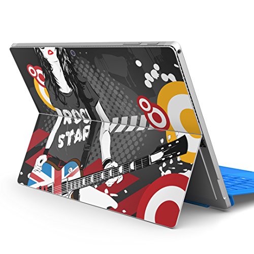 igsticker Surface pro7 (2019) pro6 pro2017 pro4 専用 スキンシール サーフェス ノートブック ノートパソコン カバー ケース フィルム ステッカー アクセサリー 保護 014341 ギター 音楽 ロック