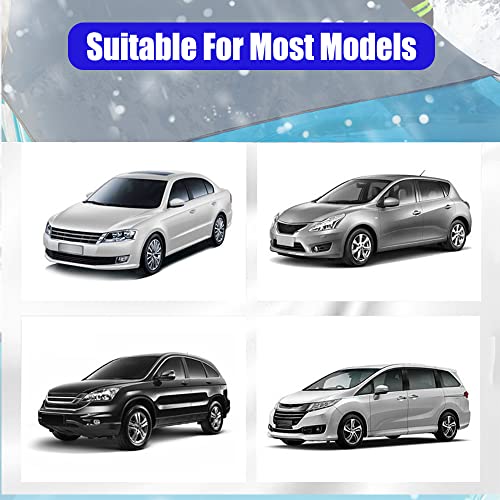Image of ASUBHA Windshield Cover for Ice and Snow, Windshield Snow Cover, Waterproof, Windproof Winter Frost and Ice Removal Sunshade with Side Mirror Covers, Universal Car Accessories Fits for Most Car