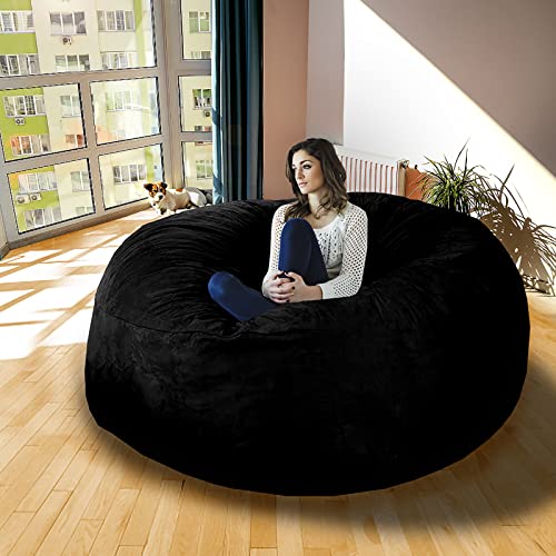 Bean Bag Chair 7ft Big Round Soft Fluffy Velvet Bag Chair Cover (No Filler,Cover only) Living Room Furniture, Lazy Sofa Bed Cover for Adults Bean Bag Chair 7ft Big Round Soft Fluffy Velvet Bag Chair Cover (No Filler,Cover only) Living Room Furniture, Lazy Sofa Bed Cover for Adults