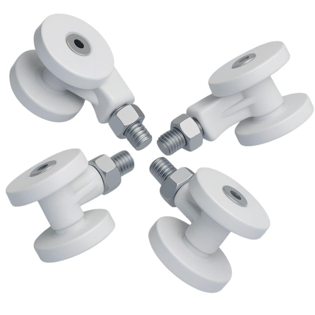 Caster Wheel Set for Domestic Flour Mill | Gharghanti Atta Chakki Wheel Set | Heavy Duty Plastic Rollers | Smooth Mobility & Easy Installation | Chaaki Pahiye (White)-image-23