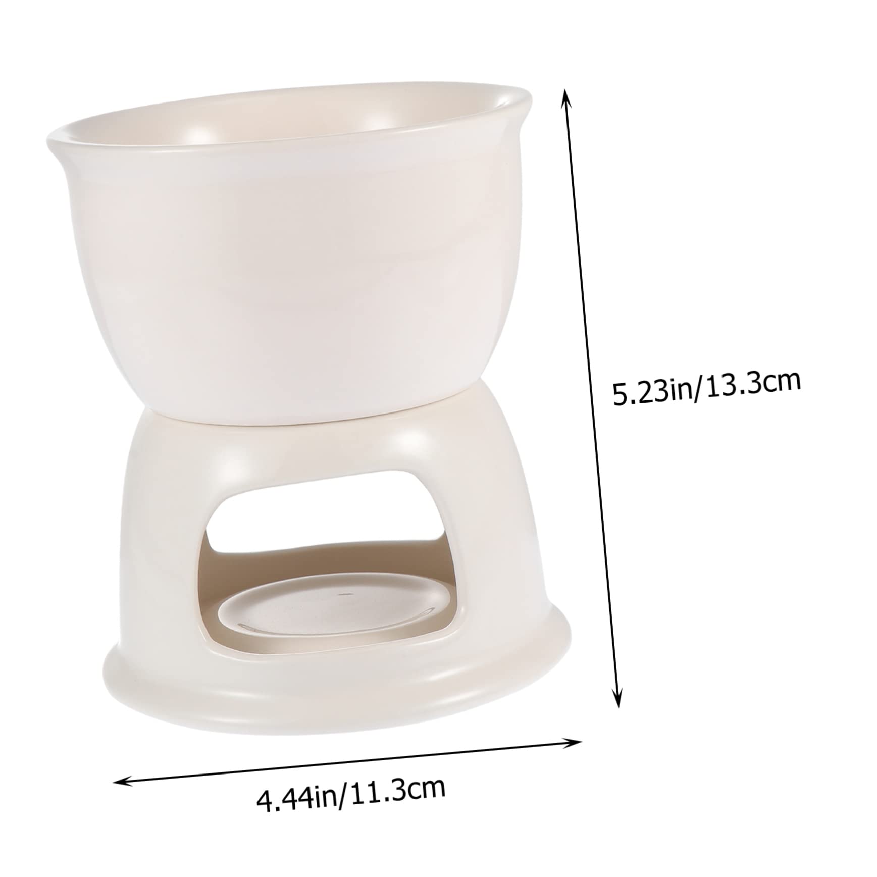 PRETYZOOM 1set Ceramic Chocolate Melting Stove White Pot Forks for Cheese Fondue Ice Butter More Premium Ceramic Heating Tools for Daily Use and Elegant Entertaining