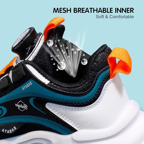 BABAYA Girls Boys Shoes Kids Running Tennis Rotate Buckle Fashion Sneakers Lightweight Breathable Athletic Outdoor Shoes4