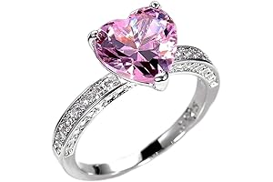 AZQ 925 Pink Ring: Timeless Elegance in a Heart Shape