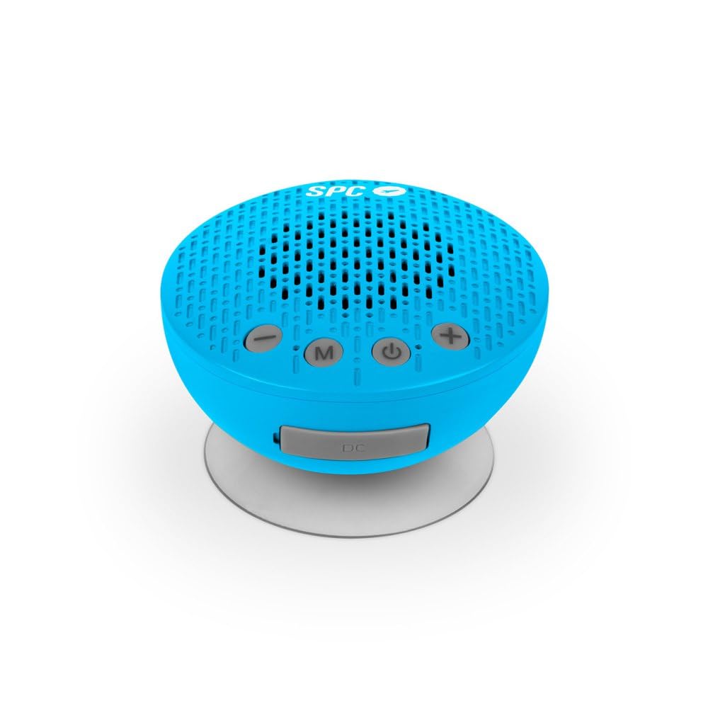 SPC Splash 2 Bezprzewodowy głośnik Bluetooth 5.0 do prysznica z przyssawką IPX5, radio FM, zestaw głośnomówiący, mikrofon, niebieski