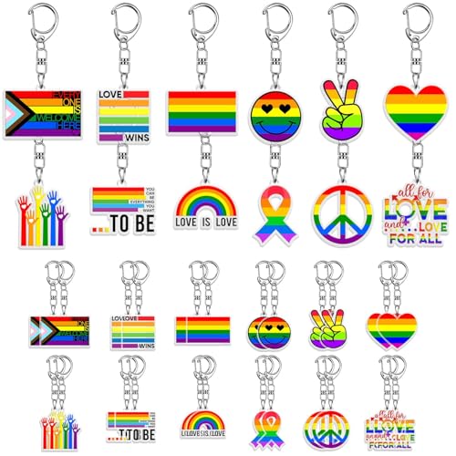 Image of Denylo pro Gay Pride Rainbow Keychain Pride Month LGBT Accessories Gift Jewelry Gifts for LGBT