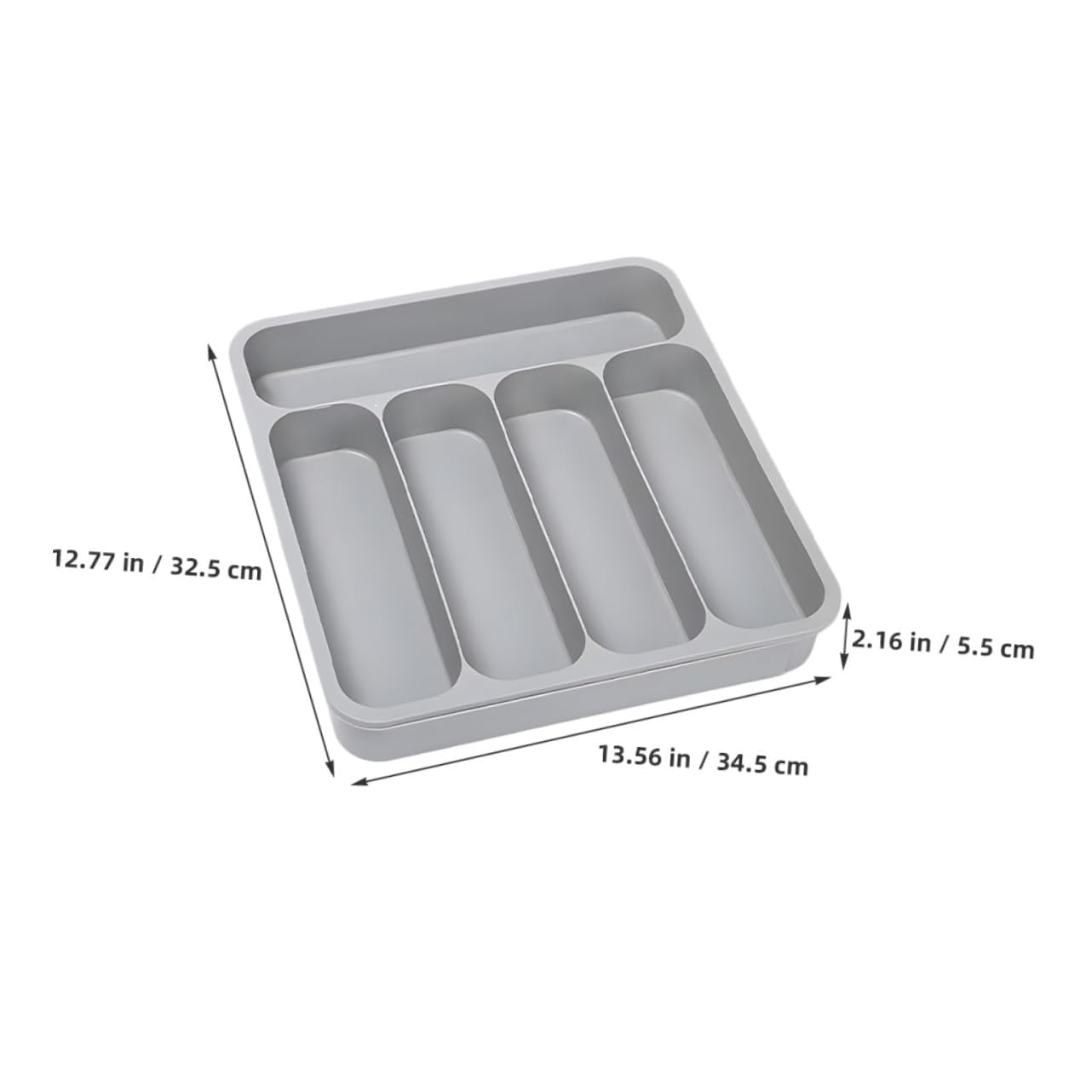 NUOBESTY Organizador de Cubiertos para Cajón de Cocina, PP Gris