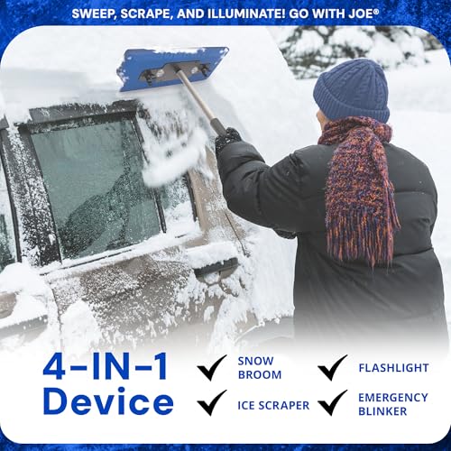 Image of Snow Joe LED Illum n Broom LED Lighted 4 in 1 Snow Brush and Ice Scraper, SJBLZD