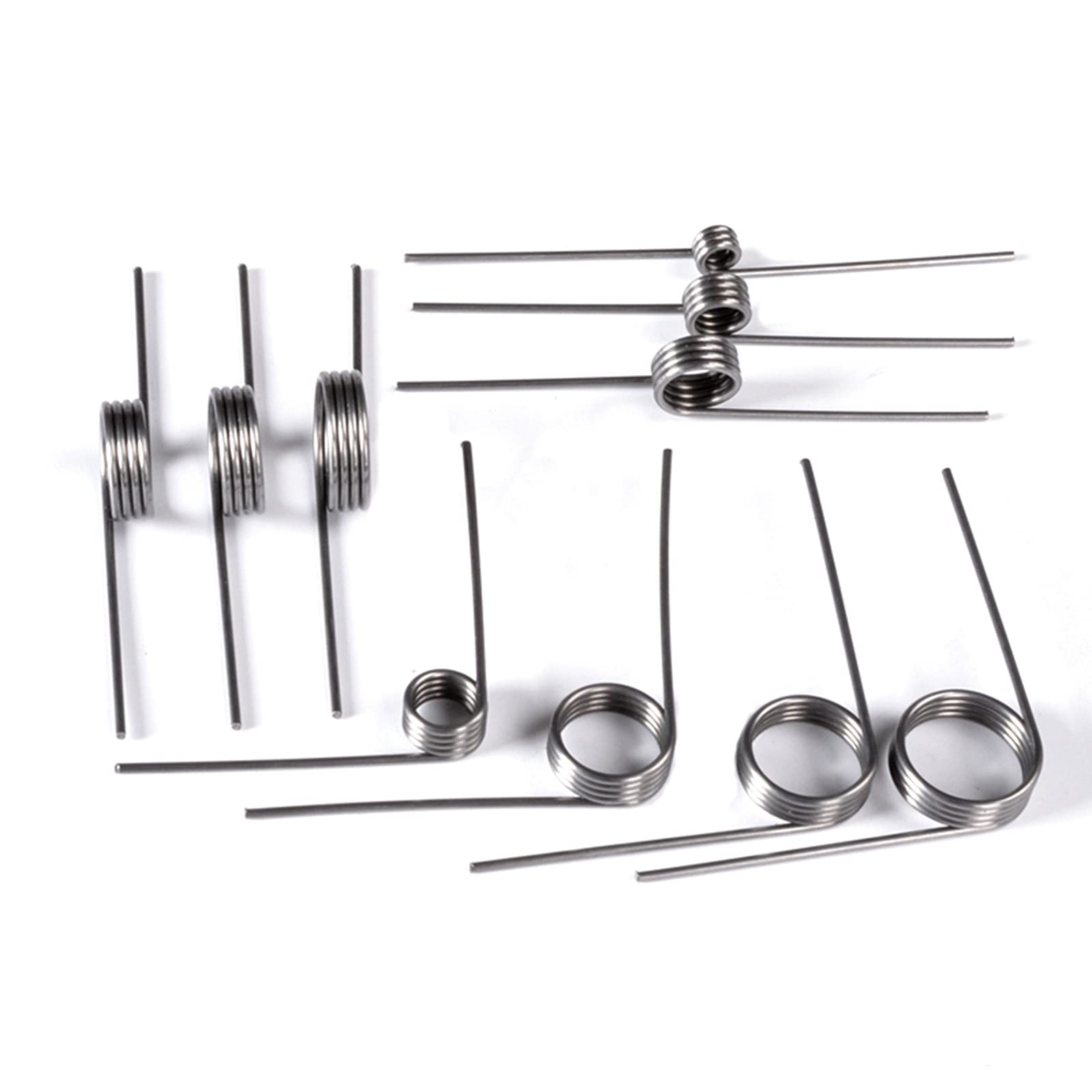 Ressort de Torsion, Ressort en V, Lot de 10 Ressorts de Torsion en Acier de 1,4 à 1,5 mm de diamètre, Longueur de 90 degrés, diamètre extérieur de 7 à 20 mm, 45 mm, 1,4 x 9 x 45 mm