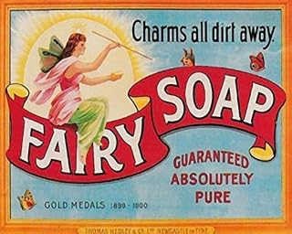 Ecool Coole Charm all dirt away fairy soap guaranteed absolutely pure retro shabby chic vintage style picture metal wall plaque sign