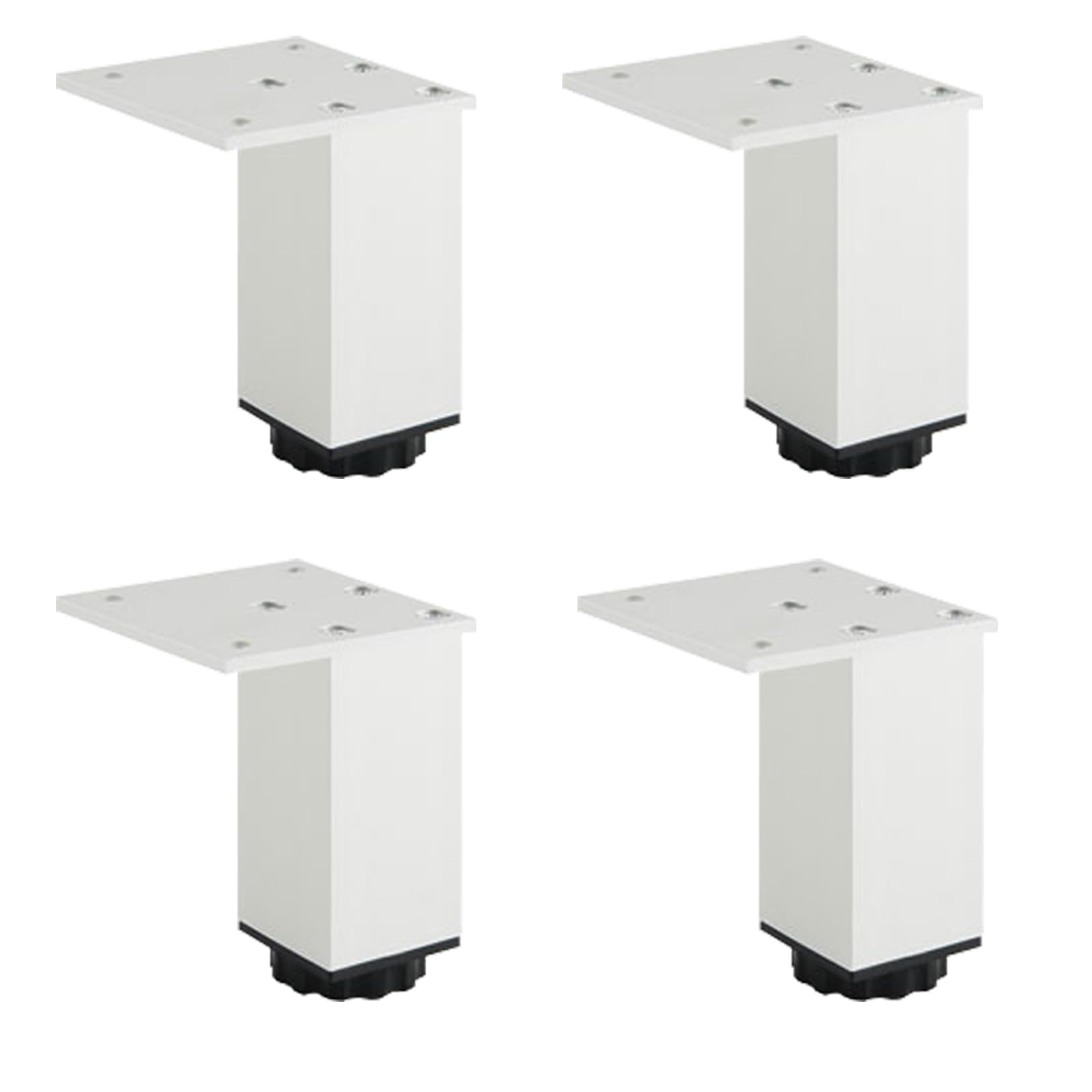 YJRZYQKXKL Furniture Legs Adjustable, 4pcs Square Furniture Feet Silver Aluminum Alloy | Anodized Surface Table Legs Height: 3-40cm Sofa Legs Cabinet Legs Kitchen Foot-8cm/3.1"