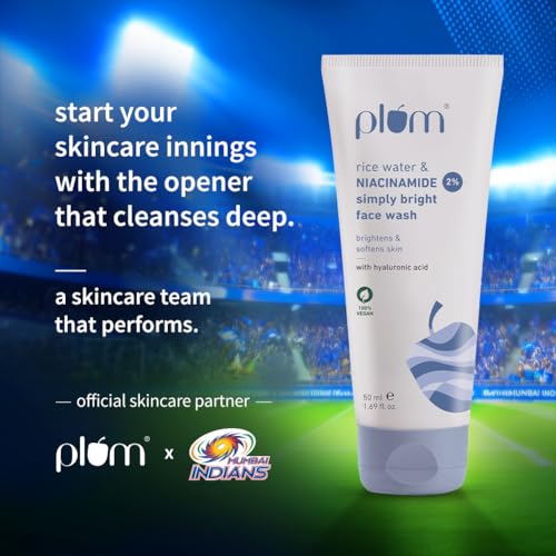 Image of Plum x Mumbai Indians Match-Day Skincare Combo | Facewash, Moisturiser & Sunscreen | CMS Routine for Beginners | Daily Glow & Sun Protection Kit | 100% Vegan | For Men & Women
