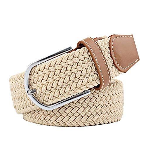 Stretchable braided cotton belt for men and women,flexible unisex belt Elastic Woven Canvas Fabric Premium Stretch material blend for fit(Khaki Colore-Belt,RN0132)-image-12