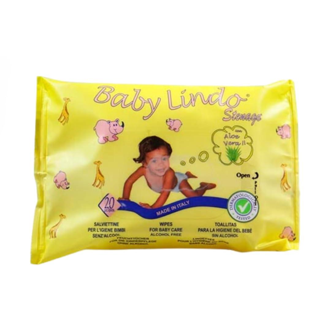 Lot de 20 lingettes humides biodégradables pour bébé hypoallergéniques