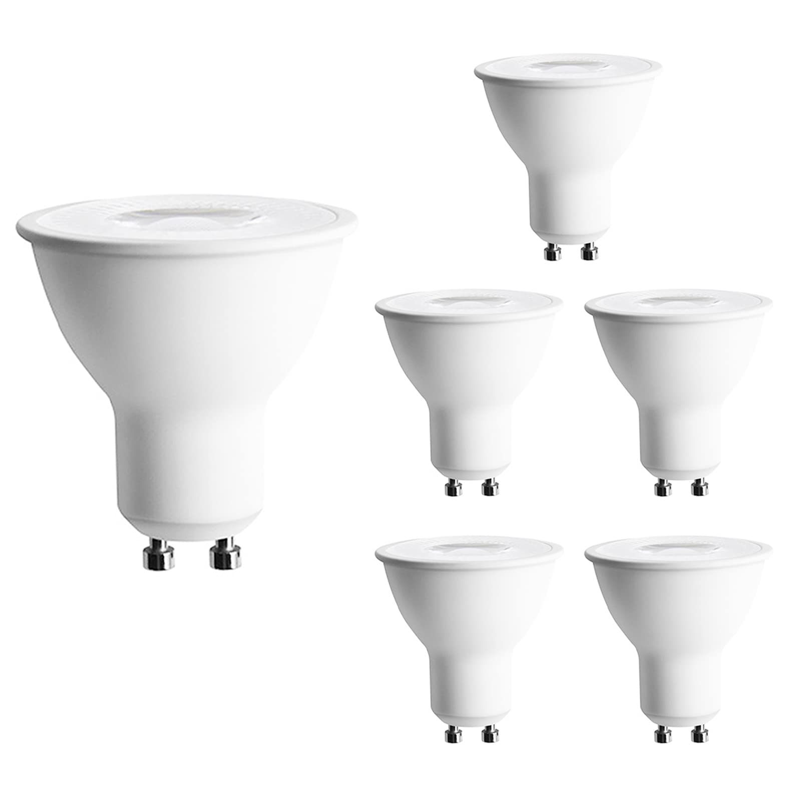 Żarówki punktowe LED GU10, 60 W, odpowiednik halogenów, 6 W, 600 lm, nieściemnialna, chłodna biel 6000 K, zamiennik LED do wpuszczanego oświetlenia szynowego, AC 100–265 V (w zesta