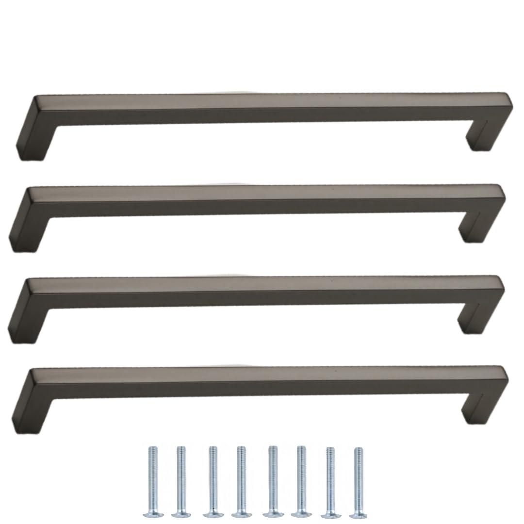NLQCSXWEP Zinc Alloy Cabinet Bow Handle, Zinc Alloy Cabinet Handles 4 pcs Gray Multiple Sizes Single Hole(6233-224mm)