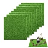 8 Stück Kunstrasen zum Basteln 15x15cm Kunstrasen Miniaturgarten Miniatur Rasen Dekoration Miniaturgarten Künstliche Moos Künstliche Rasen für Miniatur-Ornamente,Miniaturgarten und DIY Basteln