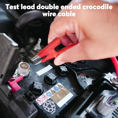 Riisoyu 4 Stück Doppelendige Krokodilklemmen, 1000V 15A Zweiseitige Krokodildraht-Kabel 3,3ft / 1M Flexible Kupferkabel Dual Endete Krokodil Draht Kabel Für Multimeter und Elektrische Prüfungen