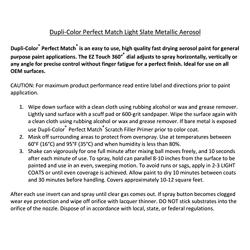 Image of Dupli-Color EBGM05407 Perfect Match Automotive Spray Paint a€ inch General Motors Light Slate Metallic, 17 WA7468 a€ inch 8 oz. Aerosol Can