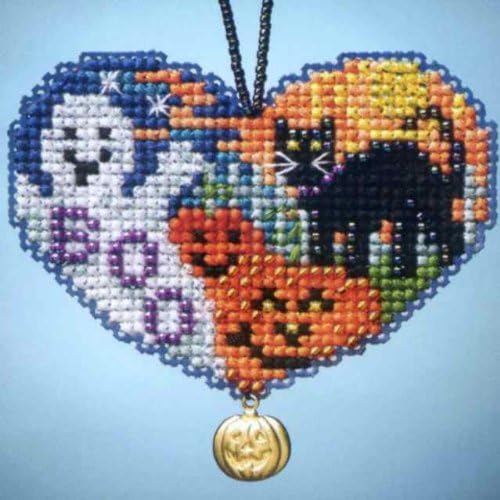 Love Halloween Beaded Counted Cross Stitch Charmed Ornaments Kit Mill Hill 2013 I Love MH163105