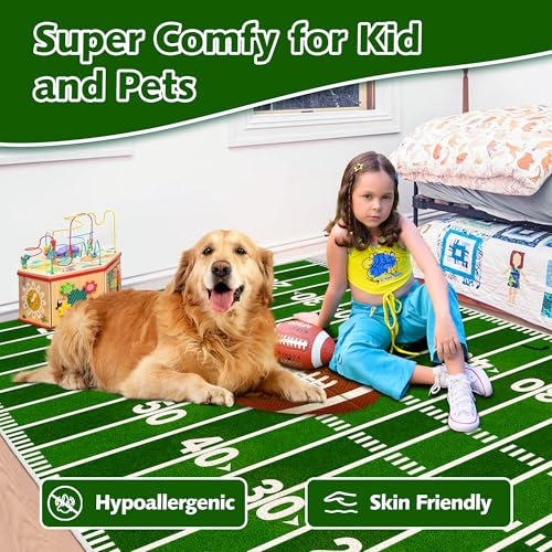 Tapete campo de fútbol para habitación infantil 3x5 miniatura 6
