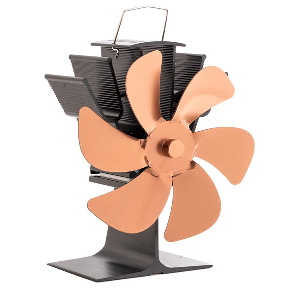 Ventilador de 6 hojas con detección automática, ventilador silencioso de extracción de humos, más grande para su hogar, familia, ventilador de estufa accionado por calor para estufa de leña