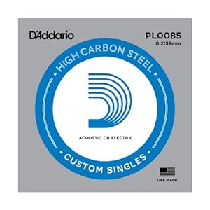 D’Addario PL0085 Plain Steel Gitaar Enkele String, Grijs, 0085 gauge