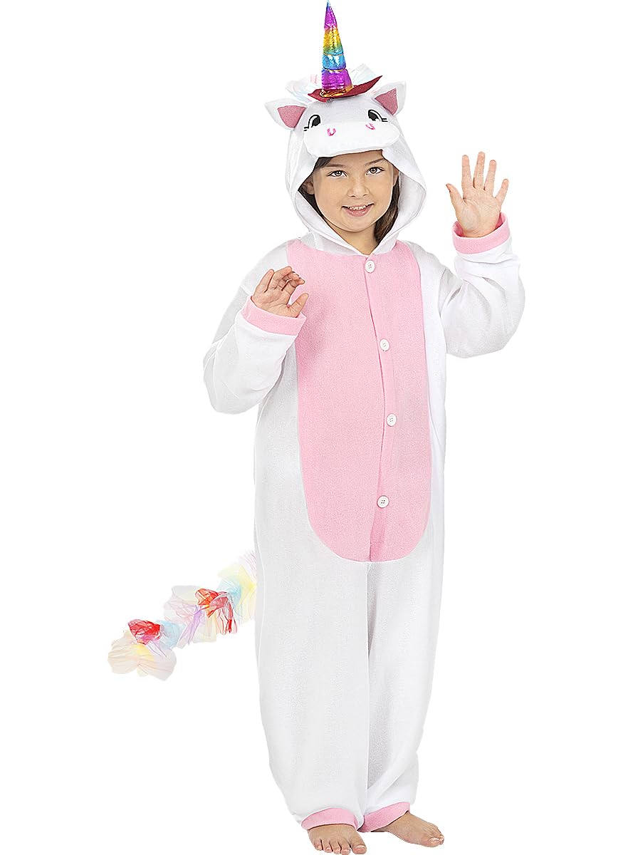 Funidelia | Disfraz de unicornio rosa onesie para niño y niña Originales & Divertidos - Disfraz para niños y divertidos accesorios para Fiestas, Carnaval y Halloween - Rosa