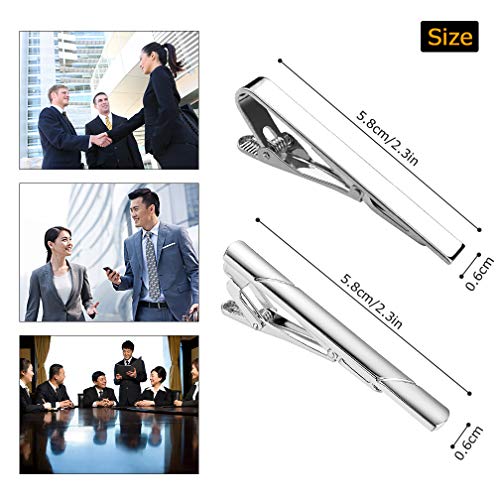 Roctee 7 Pack Tie Clip Set Mens Tie Bar | Formal Business Necktie Bar Pinch Tie Clip in Gold/Silvery/Black/Navy | Best Chioce for Father, Lover, Friends and Husband2
