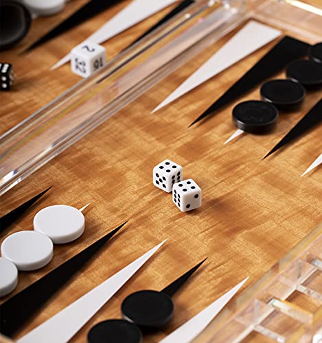 Backgammon moderno con estuche acrílico y grabado personalizado miniatura 4