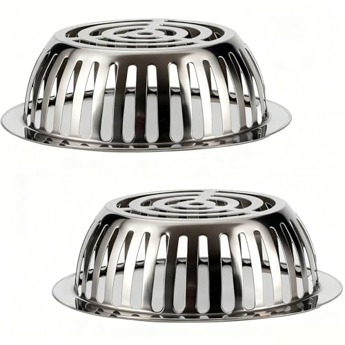 Image of Stainless Steel Roof Dome Drain Cover Strainer Atrium Grate 2pcs /pk (Dia: 7 inch)