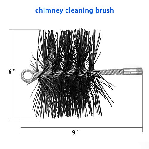 Stanbroil 6 Inch Round Chimney Cleaning Brush With 1/4" Npt Fitting For Insulated Chimneys, Stainless Steel Or Metal Stove Pipes- Works With Most Chimney Rod Sets #TOP1