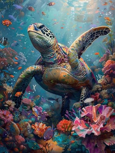 Diamond Painting Océan Tortues de mer Grand Format 40x55 cm
