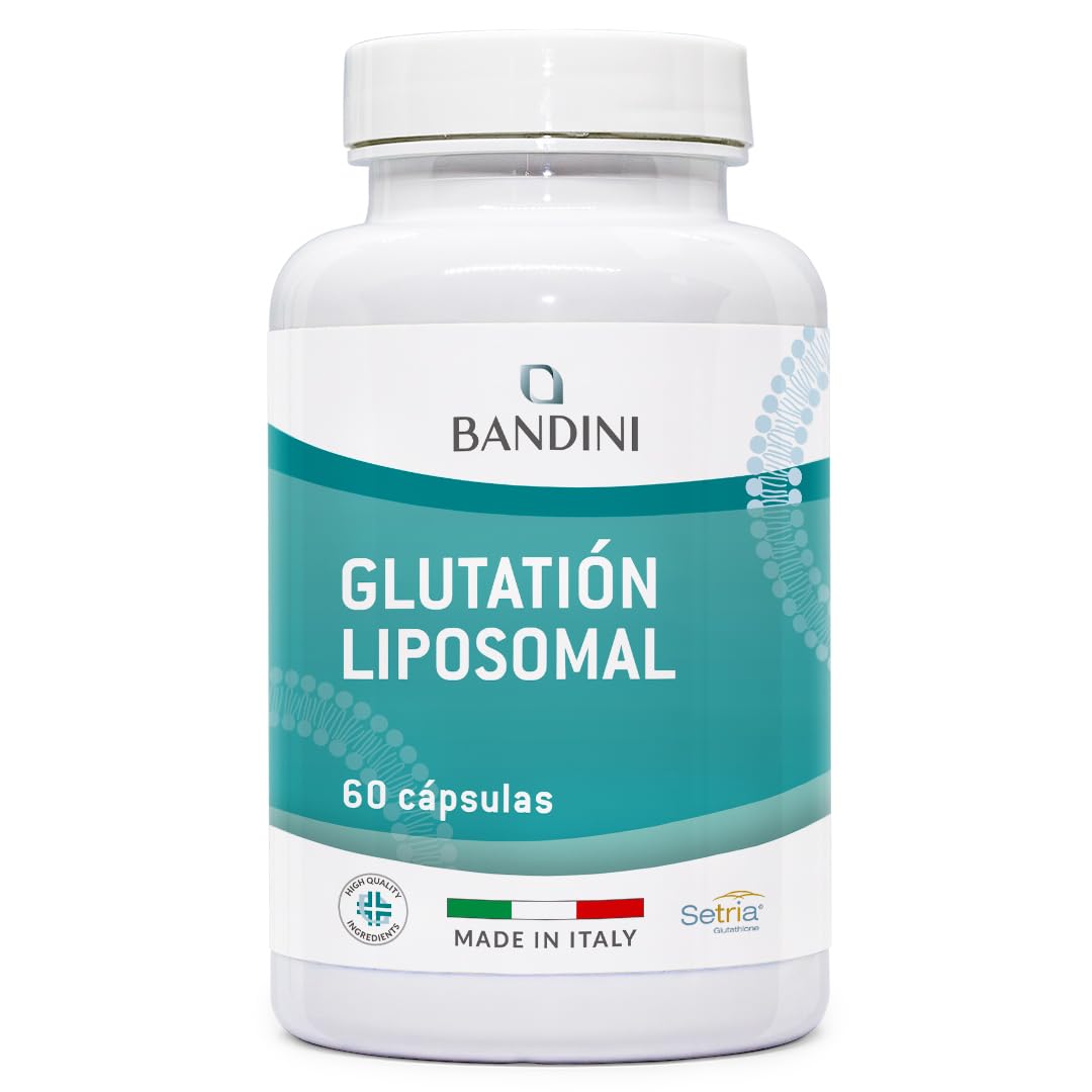 Bandini® Glutatión Liposomal 60 Cápsulas Veganas - L-Glutatión Setria | Alta Dosis, Absorción y Biodisponibilidad - L-Glutathione Reducido y Bioactivo - Antioxidante y Antienvejecimiento - Sin OMG