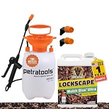 PetraMax Lockscape 64 oz Ultimate Mulch Glue for Landscaping Bundle with HD101, 1 Gallon Pump Garden Sprayer for Easy Hold Landscape