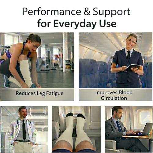 Image of Diamond Star 6 Pairs Compression Socks for Men & Women, Knee High Socks