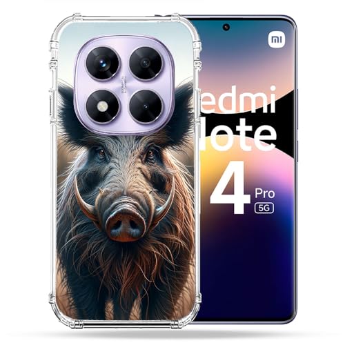 Coque antichoc Xiaomi Redmi Note 14 Pro 5G pour éviter les fissures motif sanglier